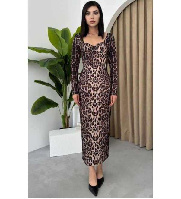 190363 LEOPAR ELBİSE