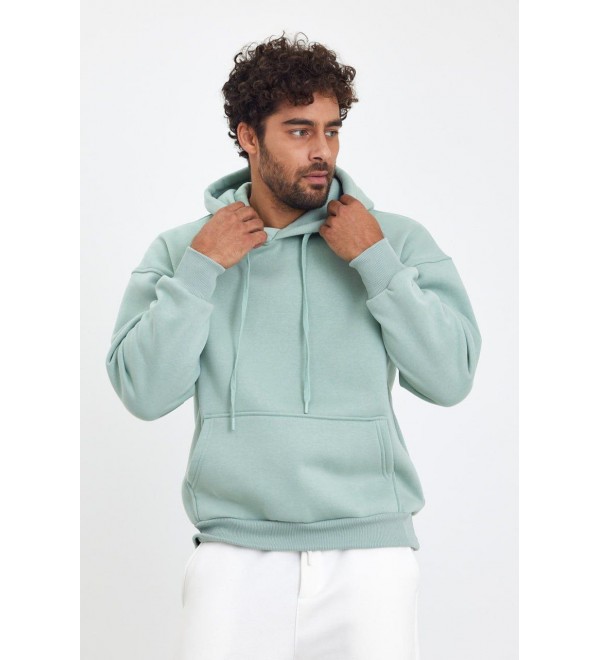 191144 SU YEŞİL ERKEK SWEATSHIRT ÜÇ İPLİK