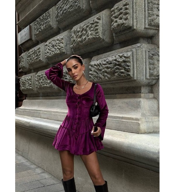 197041 COLOURFUL DRESS Velvet