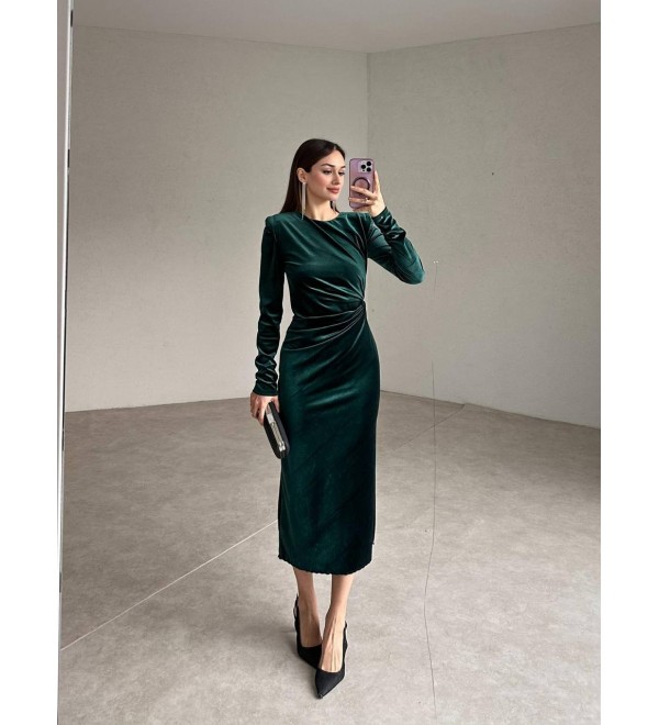 199603 GREEN DRESS Velvet