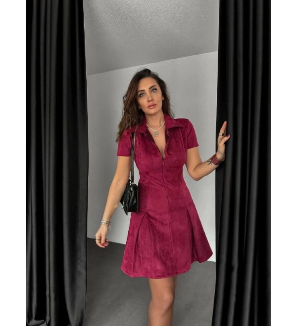 200181 Burgundy DRESS 