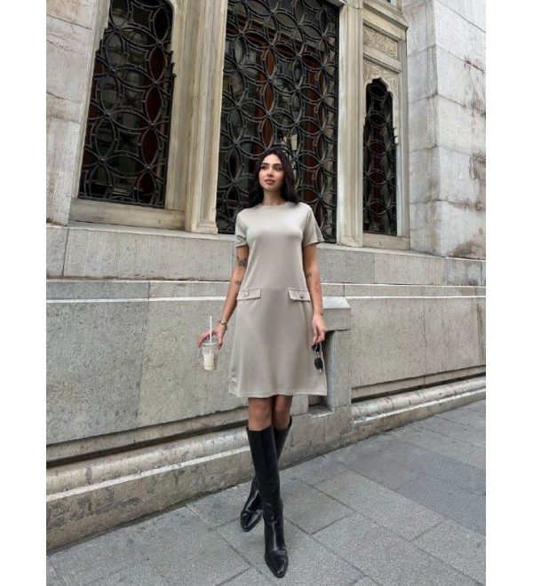201952 BEIGE DRESS