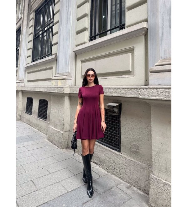 202827 Burgundy DRESS 