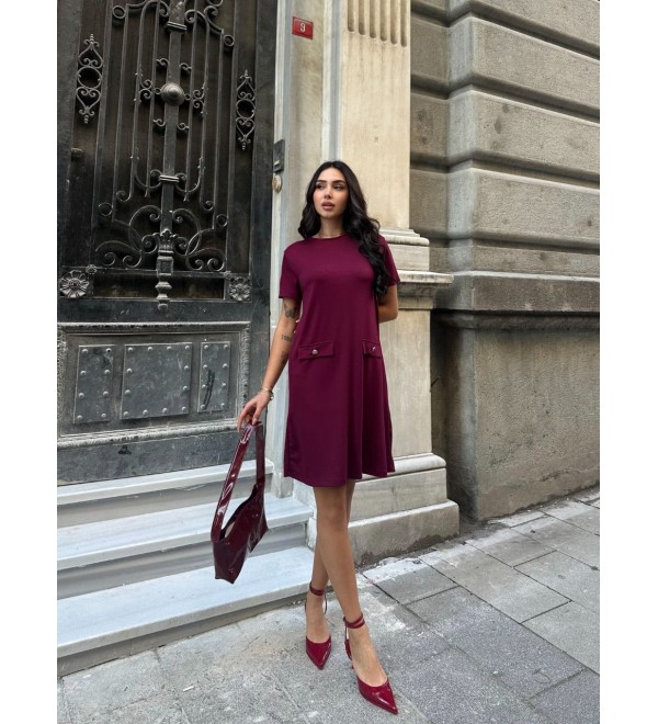 202845 Burgundy DRESS 