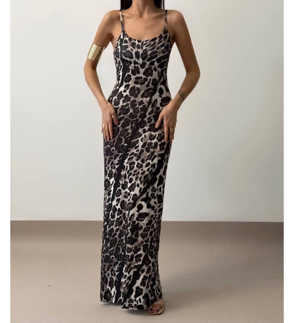 204230 LEOPAR ELBİSE SÜPREM KUMAŞ