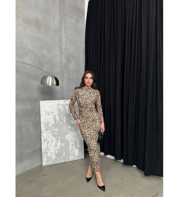 204658 LEOPARD KLEID TÜLL