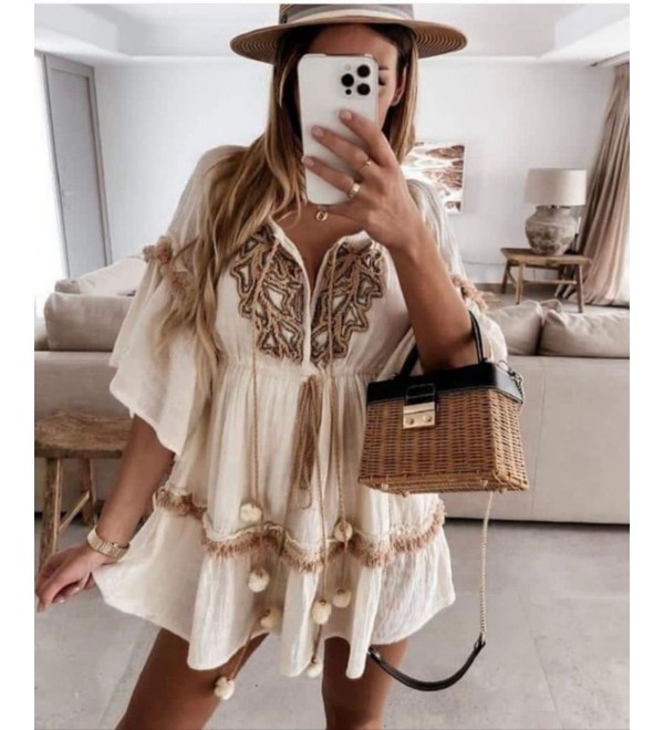 204689 CREME KLEID 