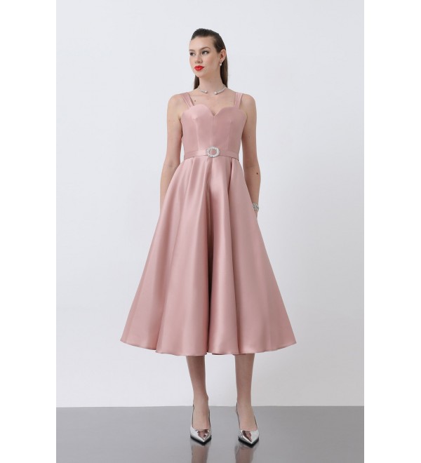 209562 PULVER Abendkleid Satinstoff