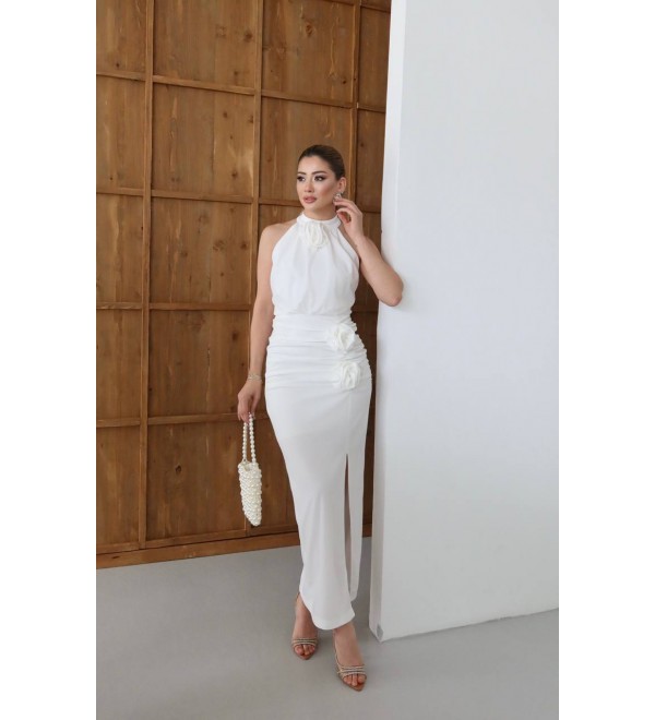 209671 WEISS Abendkleid