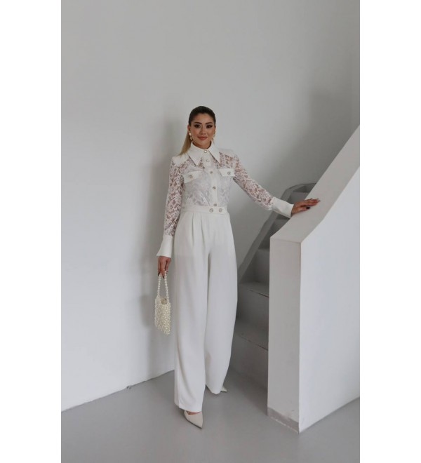 209673 WEISS Abendkleid SATZ