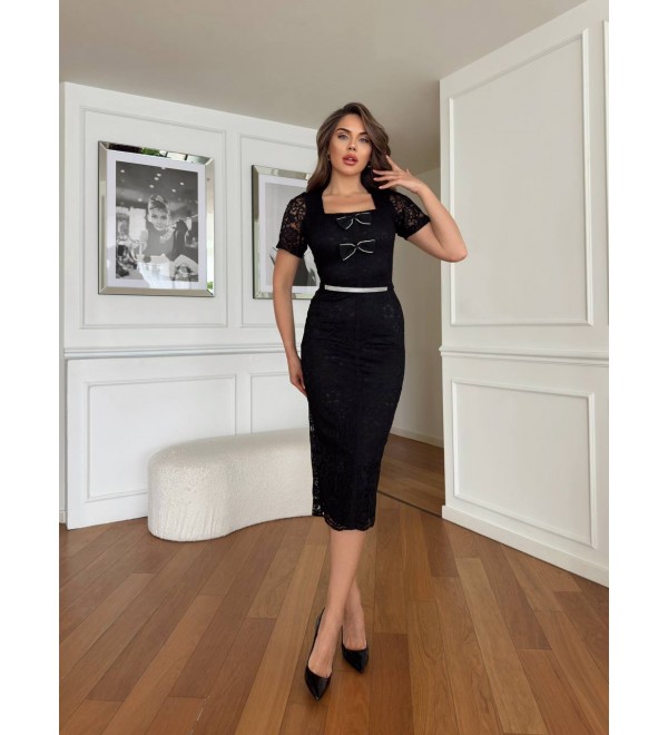 209682 SCHWARZ Abendkleid SPITZEN