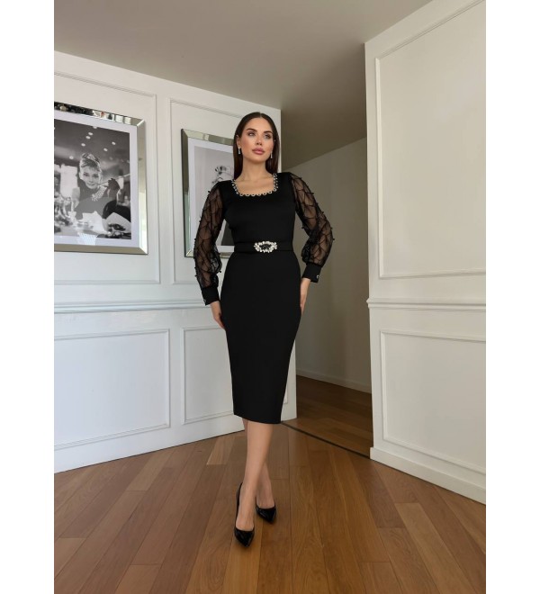 209685 SCHWARZ Abendkleid SPITZEN