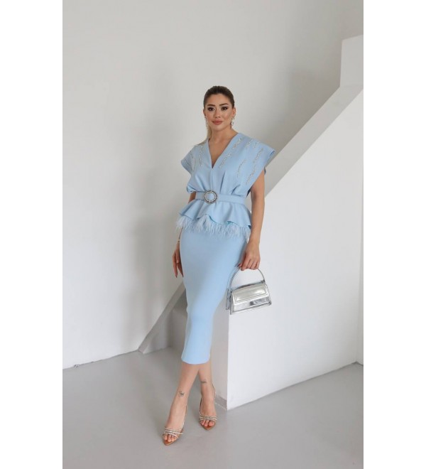 209690 BLAU Abendkleid 