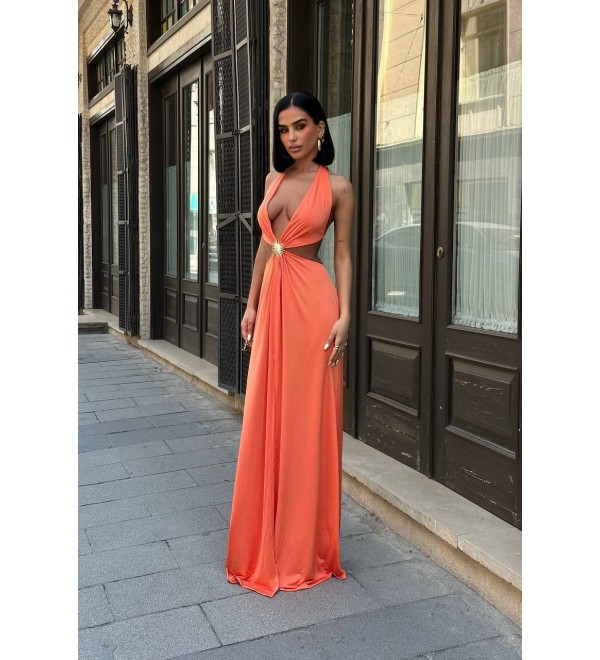 211650 ORANGE ELBİSE