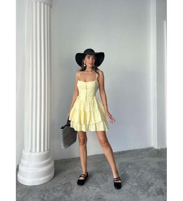 211735 SARI ELBİSE AİROBİN KUMAŞ