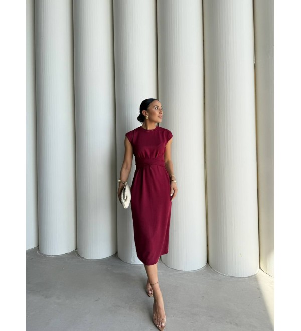 211910 Burgundy DRESS