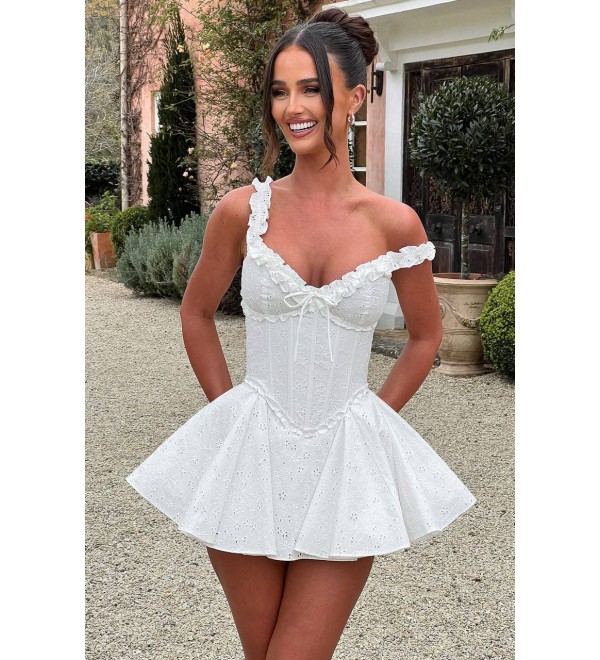 212341 BEYAZ ELBİSE BRODE KUMAŞ