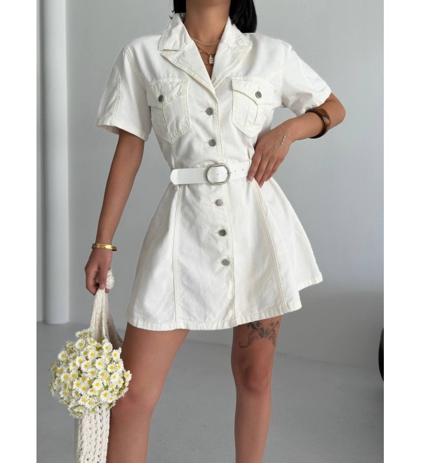 212365 WHITE DRESS Denim