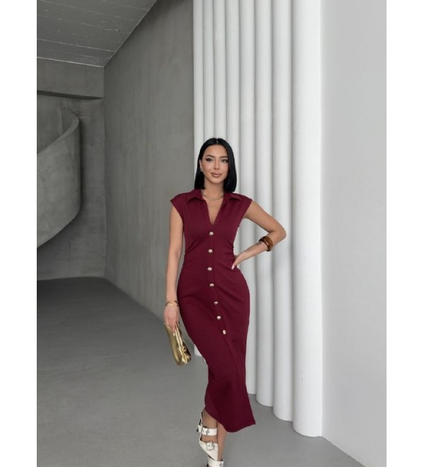 212459 Burgundy DRESS