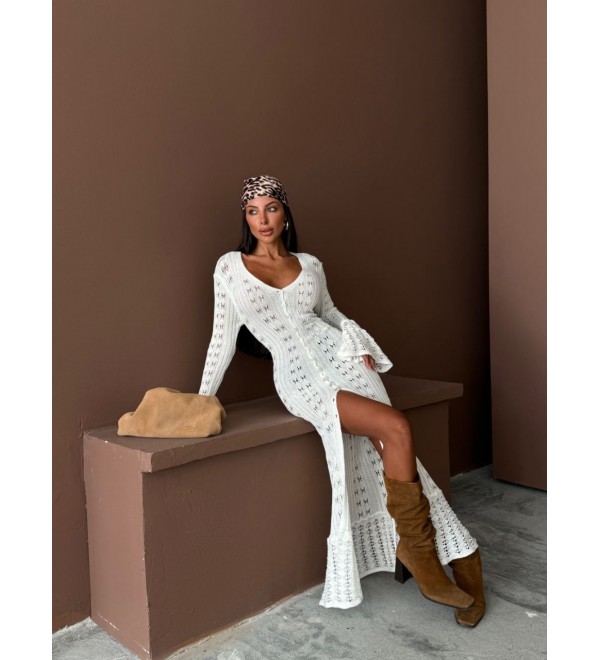 212689 BEYAZ ELBİSE TRİKO