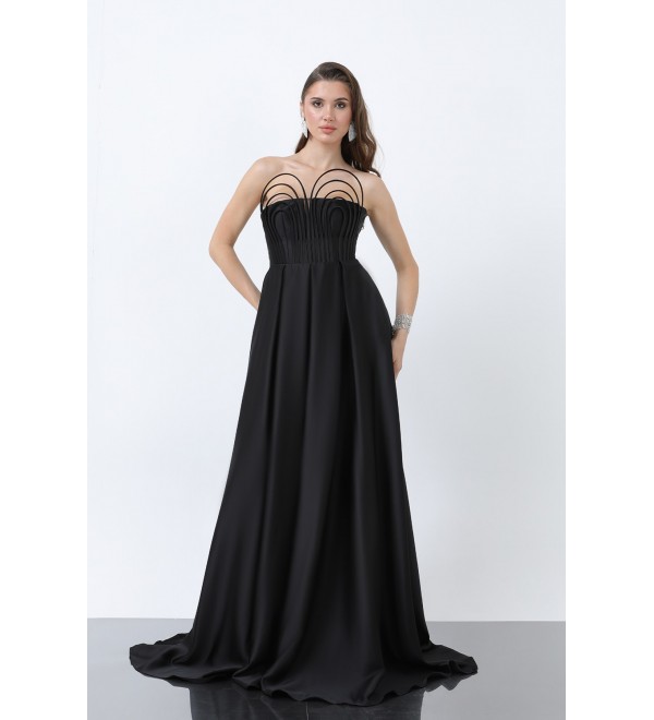 213104 SİYAH ABİYE SATEN