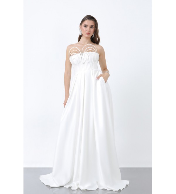 213106 BEYAZ ABİYE SATEN