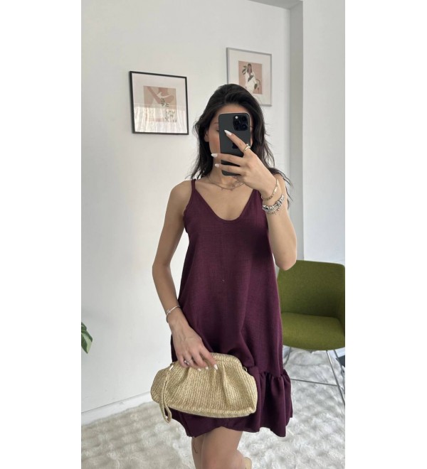 213818 COFFEE DRESS LINEN