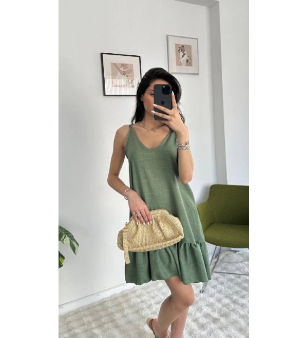 213820 KHAKI DRESS LINEN