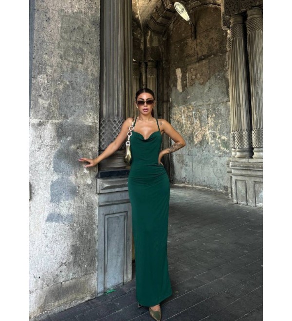 213842 GREEN DRESS 
