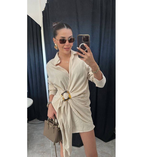 213966 KREM ELBİSE