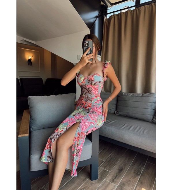 213980 Patterned DRESS Lycra