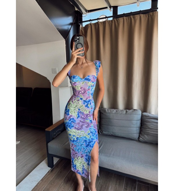 213981 Patterned DRESS Lycra