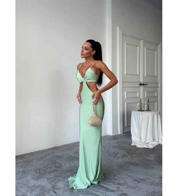 213985 YEŞİL ELBİSE MİCRO KUMAŞ