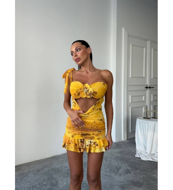 213999 DESENLİ ELBİSE LYCRA