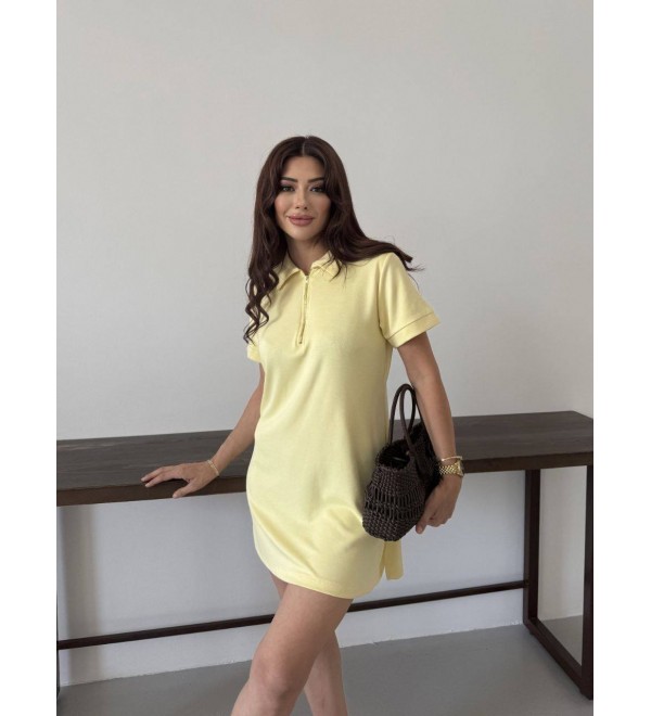 214046 SARI ELBİSE MODAL KUMAŞ
