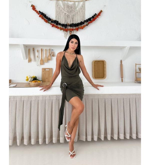 214055 SİYAH ELBİSE SANDY KUMAŞ