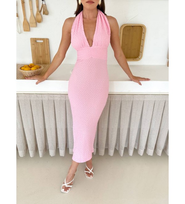 214056 PEMBE ELBİSE