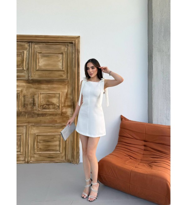 214090 BEYAZ ELBİSE İTHAL KUMAŞ