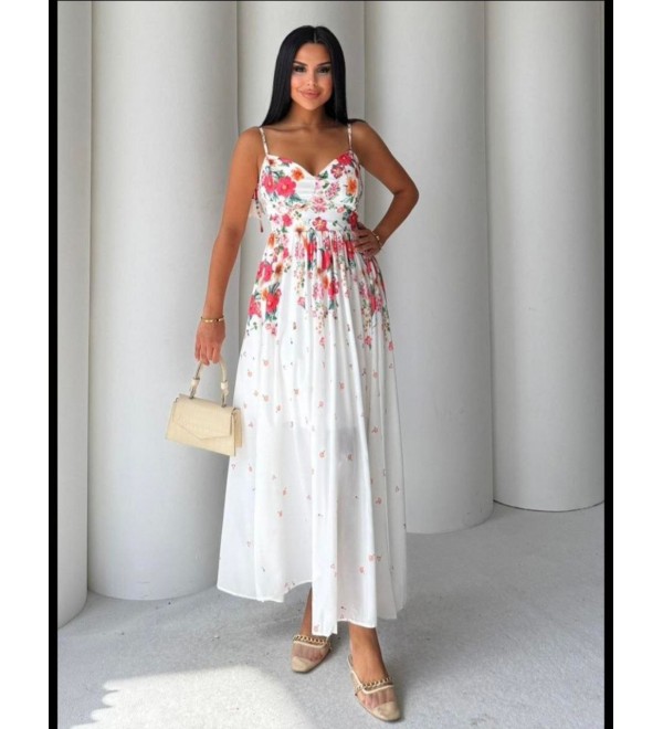 214177 BEYAZ ELBİSE İTHAL CREP