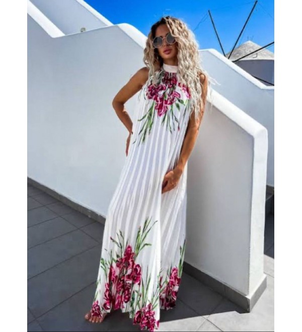 214185 BEYAZ ELBİSE SATEN