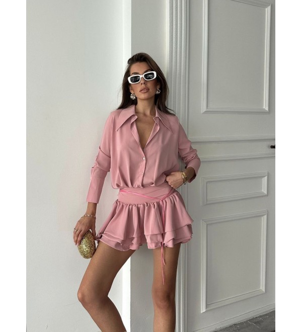 214208 PEMBE ELBİSE JESSİCA KUMAŞ