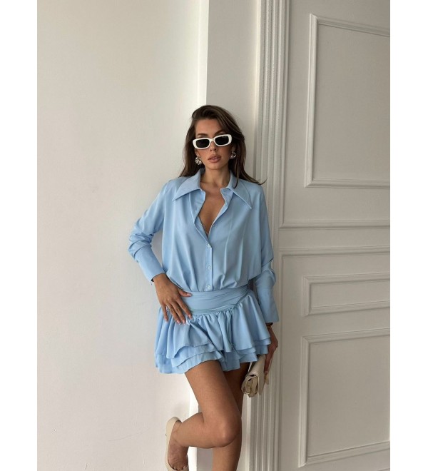 214212 MAVİ ELBİSE JESSİCA KUMAŞ