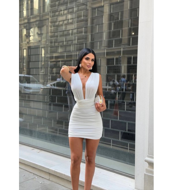214223 BEYAZ ELBİSE LYCRA