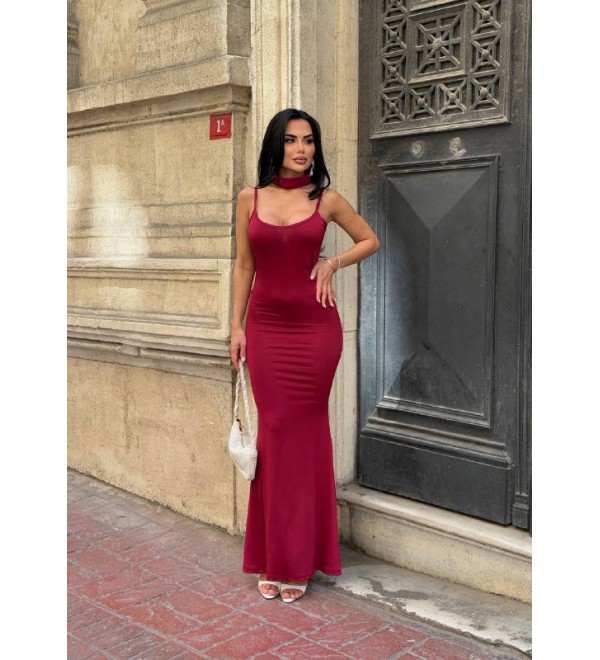 214248 Burgundy DRESS 