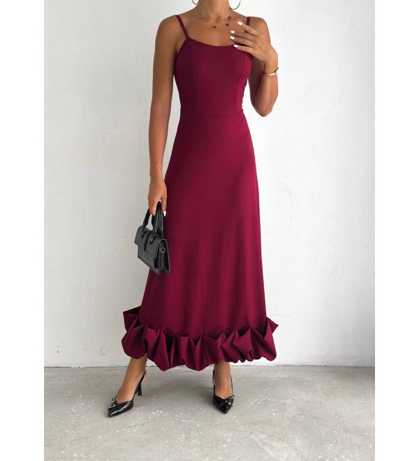 214258 Burgundy DRESS 