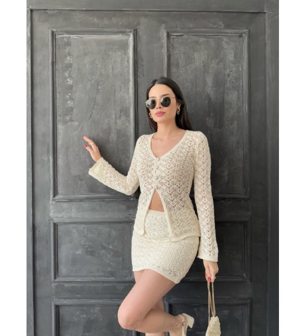 214313 KREM TAKIM TRİKO