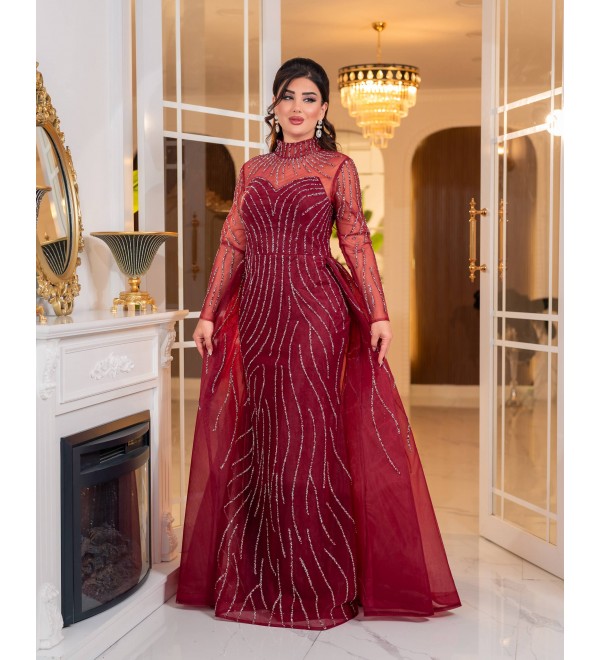 214536 BORDO ABİYE İŞLEMELİ