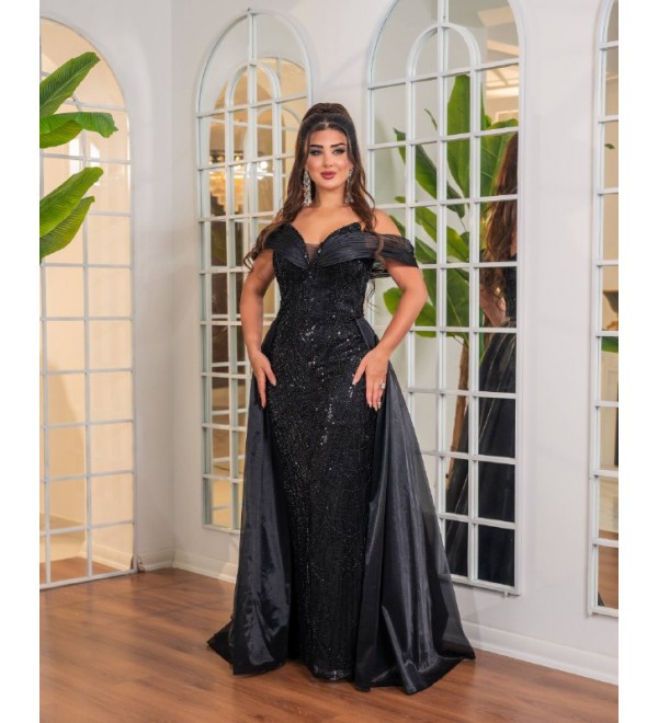 214545 SİYAH ABİYE SATEN