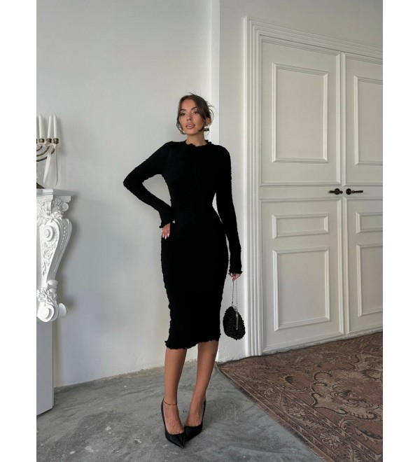 215376 SİYAH ELBİSE TRİKO