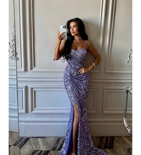 215468 LİLA ABİYE PUL PAYET